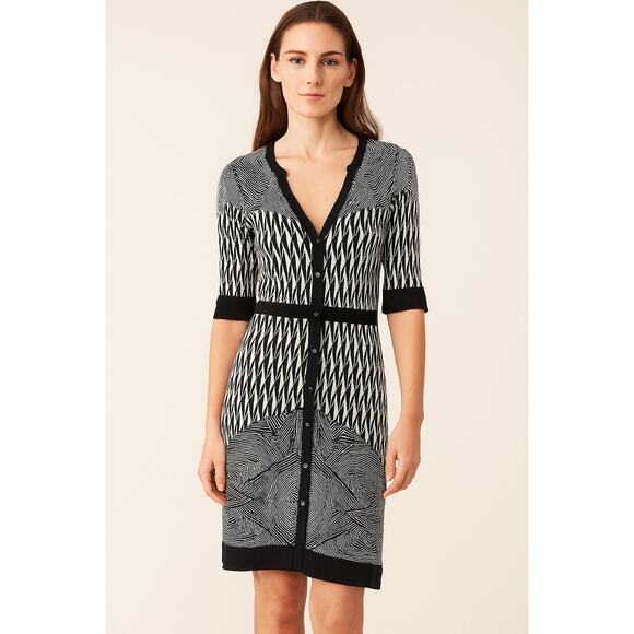 Diane Von Furstenberg Dresses & Skirts - Diane Von Furstenberg Y2K Silk V-Neck Button Down Multi Print Midi Dress Size 8